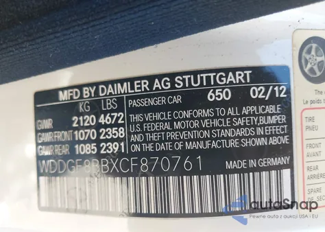 2012 Mercedes-Benz C 300 Sport 4Matic from USA, damaged, VIN WDDGF8BBXCF870761